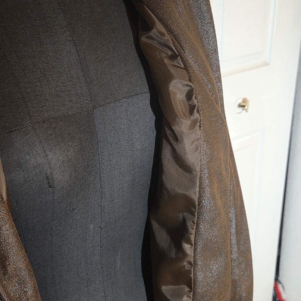 Brown Ruffled Women's Jacket - Picture 6 of 6